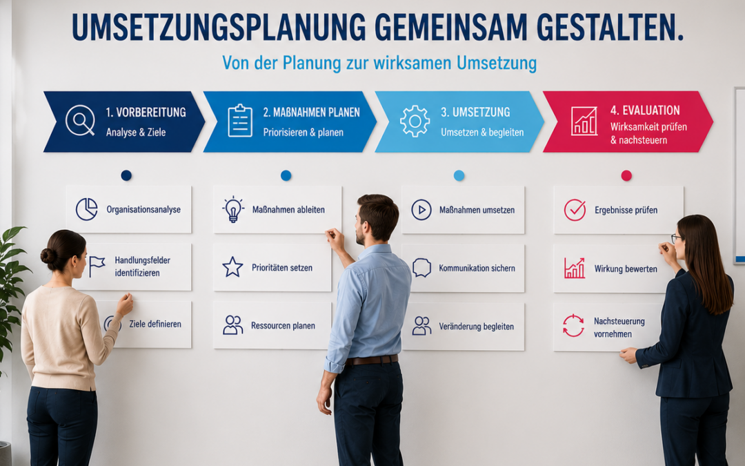 Von der Organisationsuntersuchung zu echter Veränderung: Eine konsequente Umsetzungsplanung macht den Unterschied